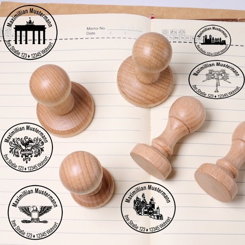 Runder holzstempel mit - holzstempel,