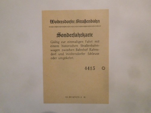 Fahrschein woltersdorfer - ",