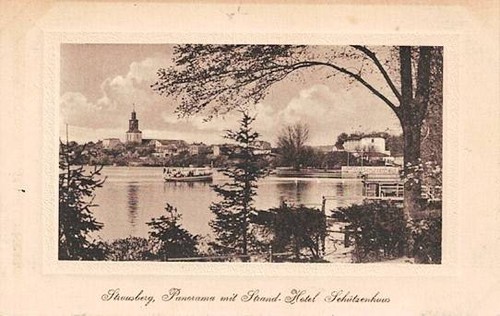 Strausberg panorama mit - ak, strausberg,